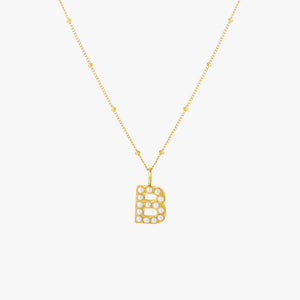 Pearl Initial Necklace