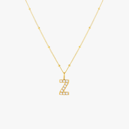 Pearl Initial Necklace