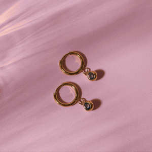 Birthstone Charm Hoops