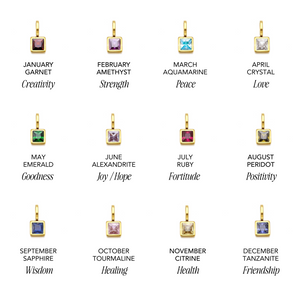 Initial & Birthstone Charm Necklace