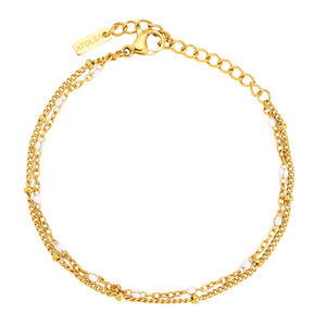 Double White Beaded Bracelet