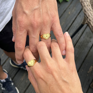 One-Initial Heart Ring