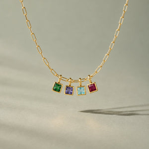 Paperclip Birthstone Necklace
