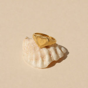 One-Initial Heart Ring
