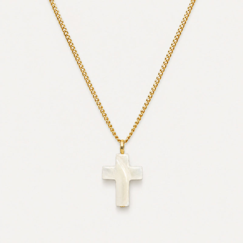 Mother of Pearl Cross Necklace