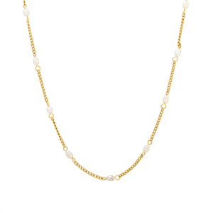 Dainty Gold Pearl Choker
