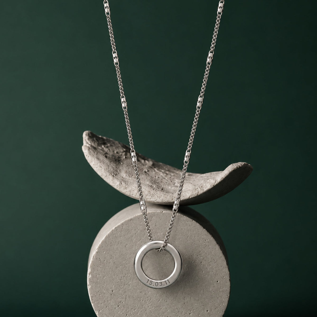 Engravable Ring Necklace