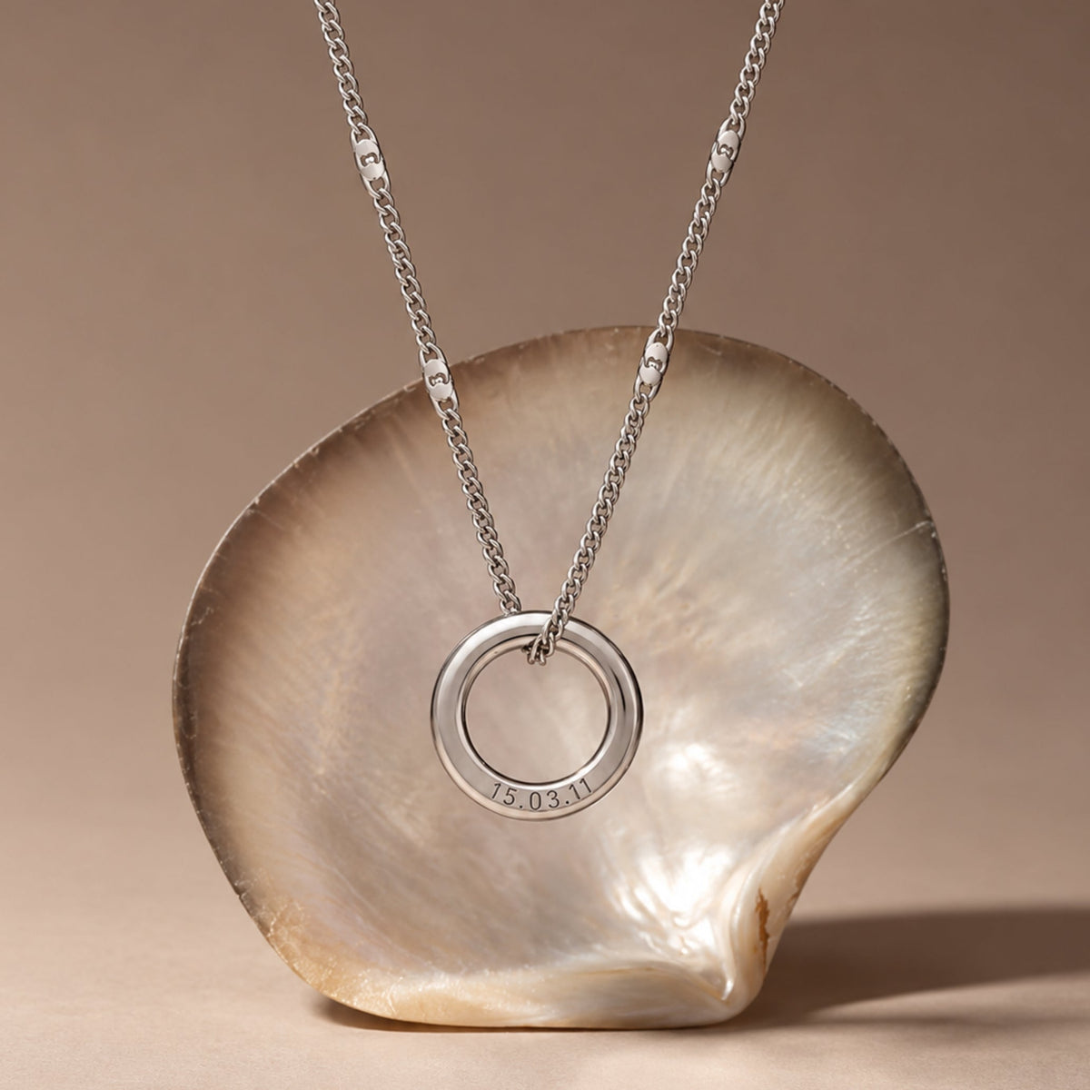 Engravable Ring Necklace