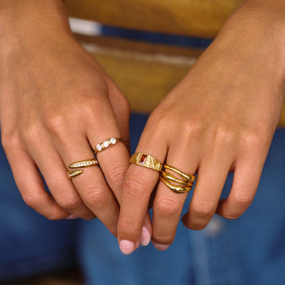 Wavy Trio Rings